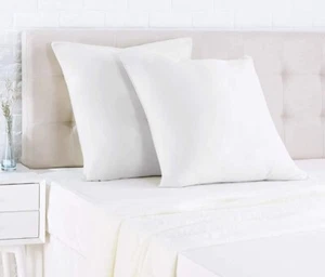 2x New Square 100% Cotton Sateen Plain White Pillowcases 80cm x 80cm 80x80   x 2 - Picture 1 of 5