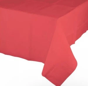 Coral Plastic Banquet Tablecloth 54" x 108" Party Tableware Decorations Supplies - Picture 1 of 1