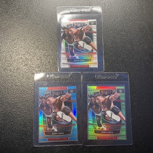 (3 Card) 2022 WWE Select John Cena Lime Green /49 White /99 Blue /299
