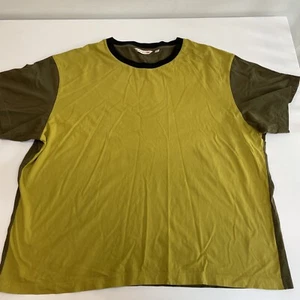 Marni x Uniqlo Green T shirt 100% Cotton Size XXL - Two Tone Top - Picture 1 of 9