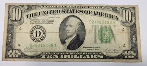 1928 B $10 FRN Ten Dollar Federal Reserve Note REDEEMABLE IN GOLD Cleveland J767 - Picture 1 of 2
