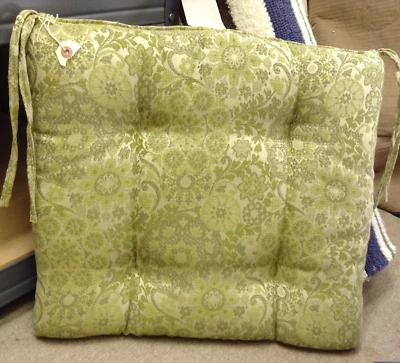 1 Frontgate Merikesh Green Floral Outdoor Dining Table Chair Cushion 20x18 - Image 1 of 2