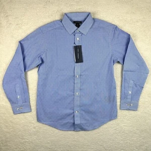 Tommy Hilfiger Husky Boys Button Up Shirt Boys Blue White Gingham Long Sleeve - Picture 1 of 23