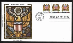 #2602 (10)c  Eagle & Shield - Colorano "Silk" FDC Coil (3) - Picture 1 of 2