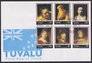 TUVALU Sc1015-20 CPL FDC SET of 6 - PAINTINGS by REMBRANDT, 1 JUDAICA - Picture 1 of 1