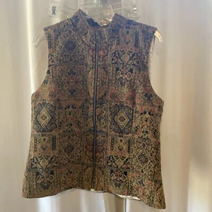 Chaleco Tapiz Orvis Vintage Talla M Forrado Satinado Cremallera Completa Texturizado Hecho en EE. UU. - Imagen 1 de 5