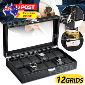 12 Slots Watch Box Travel Case Collector Jewelry Storage Box Watch Cas NEW - Picture 1 of 9