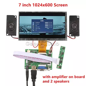 7'' 1024*600 Display Screen For Raspberry Pi + Driver Board+ Amplifier+ Speakers - Picture 1 of 7