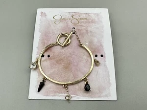 NWT Jessica Simpson | Beautiful Toggle Closure Gold Charm Bracelet - Picture 1 of 4
