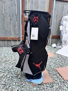 Men's Nike Jordan Fade Away Stand Bag '24- Black/Cement Gray/Fire Red - Picture 1 of 10
