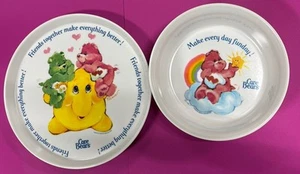 Cares Bears, Vintage, Lot of 2, Silite Melamine Plate & Bowl, Limited Ed, 1983. - Picture 1 of 3