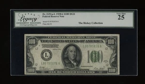 DBR 1928-A $100 DGS FRN San Francisco Fr. 2151-Ldgs Legacy 25 Serial L00785876A - Picture 1 of 2