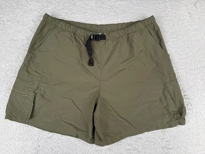 VINTAGE Columbia Shorts Womens Large Green Belted Cargo 100% Nylon Hiking 36x6 - Picture 1 of 13