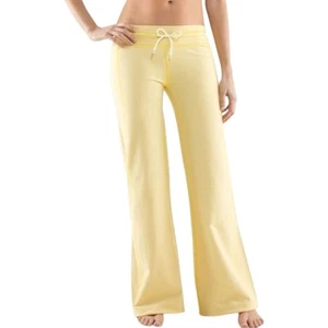 Pantalone Lululemon Voyage French Terry Sizzle giallo burro svasato gamba larga taglia 8 accogliente - Foto 1 di 10