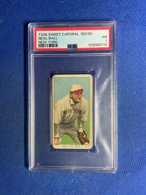 1909-11 T206 Neal Ball 150 Back (RC) Sweet Caporal PSA 1 - Image 1 of 2