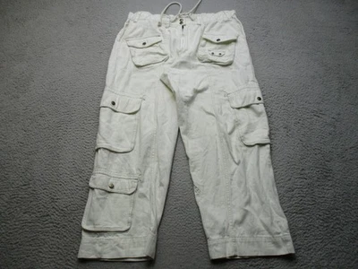 Free People Pants Womens Large Cargo Capri Elastic Drawstring Waist Cotton Y2K - Image 1 of 4