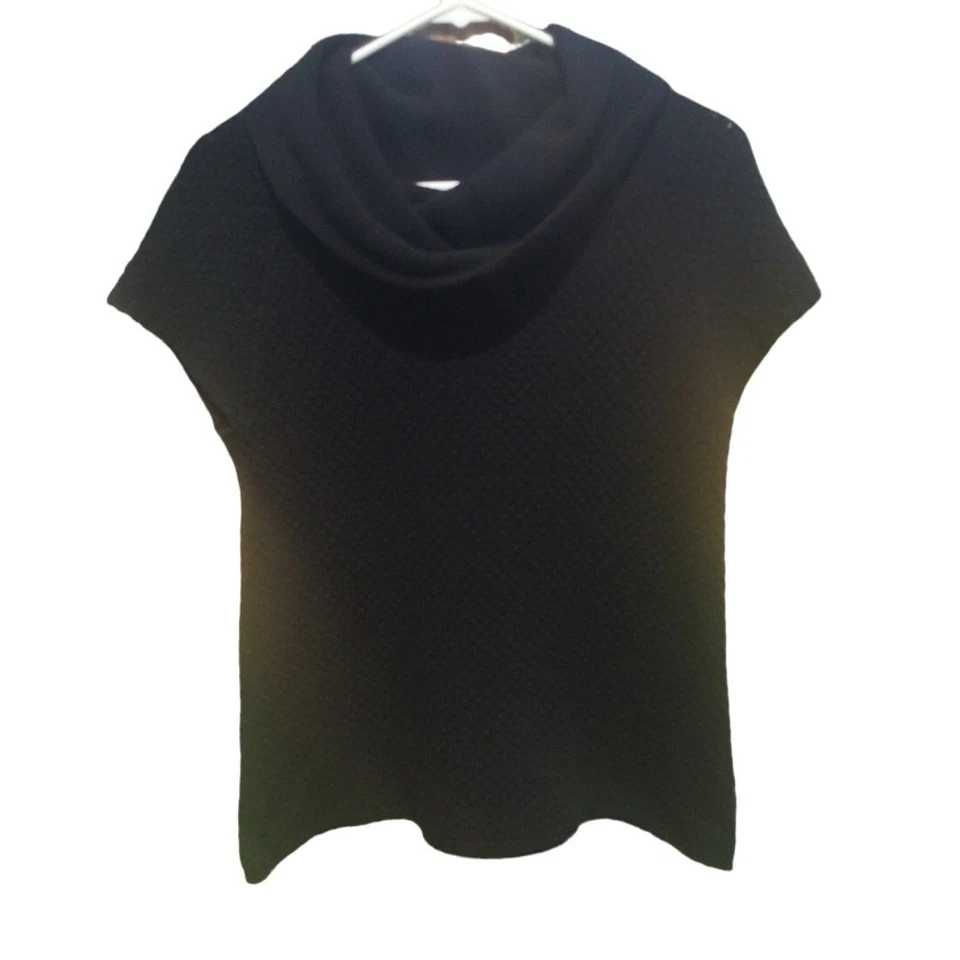 Velvet womens short sleeve sweater size P petite wool cashmere turtleneck black - Image 1 of 4