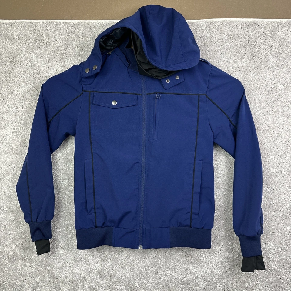 Chaqueta de viaje Baubax Bomber 2.0 para mujer azul talla pequeña capucha resistente al agua Foto 1 de 4