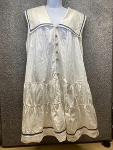 My Beachy Side Emily in Paris M Mini Dress Nautique Cotton White FLAW - Picture 1 of 10