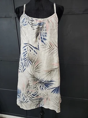 Lungo L'arno Dress, 100% Linen, Small, Made In Italy NWT, White Blue And Pink - Image 1 of 4