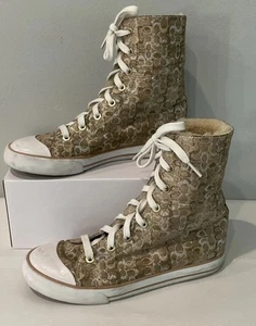 Coach Bonney Lammfell Damengröße 6B gefütterte High-Top Schnürschuhe Sneaker Schuhe - Bild 1 von 11