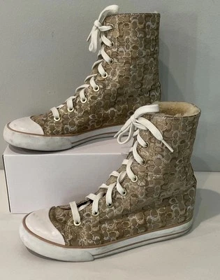 Coach Bonney Sz 6B Womens A1303 Shearling Lined High-Top Lace Up Sneaker Shoes - Image 1 of 4