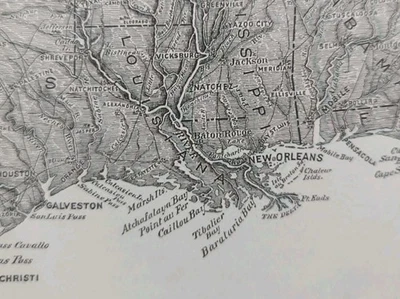 Vintage 1901 TOPOGRAPHICAL UNITED STATES Map 22"x14" ~ Old Antique Original USA - Image 1 of 4