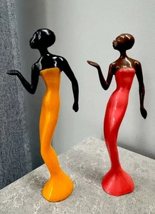 Par De Figuras De Colección URSS Damas Bailando Jazz Decoración De Plástico Soviético - Imagen 1 de 7