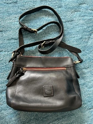 Dooney & Bourke Black  Leather Florentine Crossbody with Tassel “READ” - Image 1 of 4