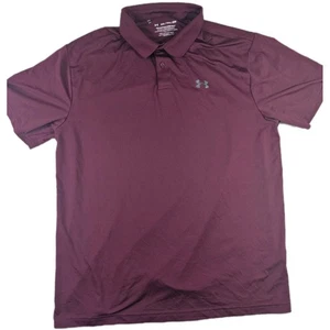 Under Armour Playoff Loose Fit Polo Shirt Mens 2XL Maroon Red Golf Performance - Picture 1 of 8