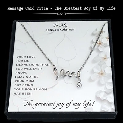 Para Bonus Hija/Nuera - Collar de Amor Cursivo Moderno | Tarjeta de Nota Foto 1 de 4