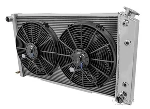 1968 1969 1970 1971 1972-77 Chevy Chevelle 2 Row RR Radiator & 14" Fan Combo - Picture 1 of 11