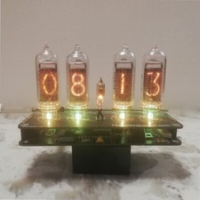 Nixie Clock IN-14 RGB Backlight  Assembled *Alarm , power from USB, 24h format*