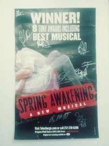 Spring Awakening A New Musical Broadway Cast Signed Poster 14×22 8 Tony Awards - Picture 1 of 8