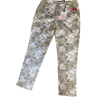 Hot Kiss Juniors Skinny Lily Jeans Size 13 Stretchy Gold Metallic Paisley NWT - Image 1 of 4