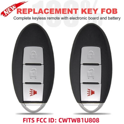 2 Smart Key for Nissan Juke, Leaf, Cube , Versa Note, Quest 2011-2018 CWTWB1U808 - Image 1 of 4