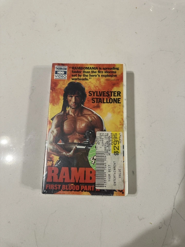 Rambo First Blood Part II 2 Thorn EMI HBO Video Sealed Clamshell Case VHS NEW - Image 1 of 4