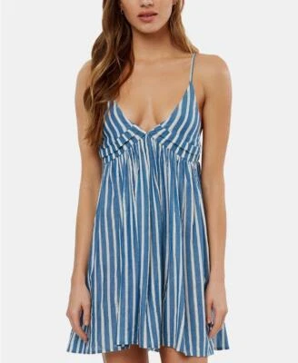 $54 NUEVO CON ETIQUETAS O'Neill Azul Rayas Felix Algodón Traje de Baño Vestido de Cubrimiento Mediano tmr12 Foto 1 de 2