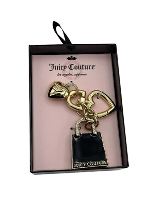 Bolso de Compras JUICY COUTURE Negro Esmalte Llavero Bolso Dije Nuevo en Caja Foto 1 de 4