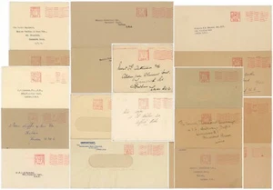 GB 18 COVERS SQUARE DIE PAID MACHINE 1940-56 PRINTED RATES PROVINCIAL TOWNS - Picture 1 of 17