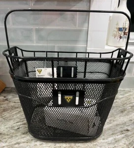 Topeak Front Bicycle Basket With Fixer 3 Handlebar Bracket Black NEW - Picture 1 of 8