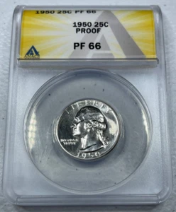 1950 Washington US Silberviertel, PF66 von ANACS, eine EXQUISITE Münze!!! - Bild 1 von 6