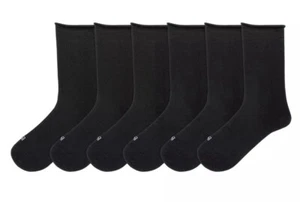 K.Bell Women’s Modal Roll Top Socks, 6 Pairs, Size 5–10 Color Black, HeiQ Temp. - Picture 1 of 4