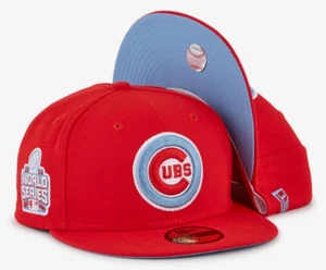 New Era Chicago Cubs 59Fifty Fitted Hat 2016 WS Side Patch Red & Blue UV 7 5/8 - Picture 1 of 5