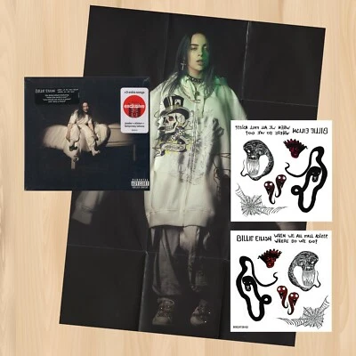 +3 BONUS TRACKS---  Billie Eilish WHEN WE ALL FALL ASLEEP WHERE DO WE GO CD 1115 - Image 1 of 4
