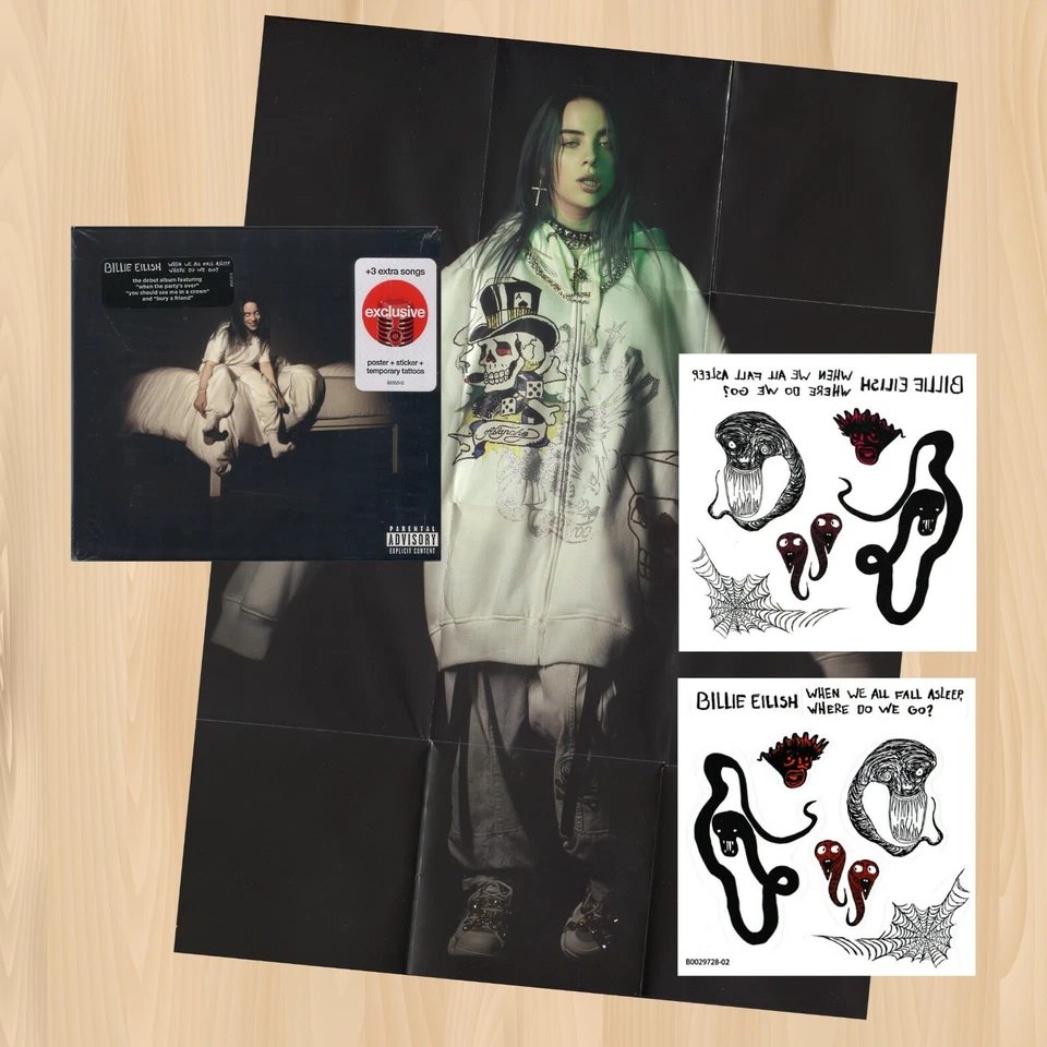 +3 BONUS TRACKS---  Billie Eilish WHEN WE ALL FALL ASLEEP WHERE DO WE GO CD 1115 - Image 1 of 4