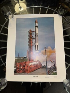 Vintage Lockheed MARTIN MARIETTA Titan IIIA Rocket Launch Poster NASA 24 X 20 - Picture 1 of 8