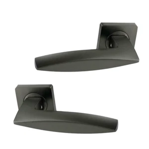 UAP Internal Door Handle Pair Lever on Square Rose Sable Metal Grey Finish - Picture 1 of 3