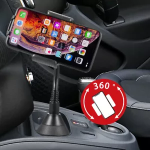 Universal Cup Holder Car Mount Phone stand 360° Adjustable Cradle for Cell Phone - Picture 1 of 12