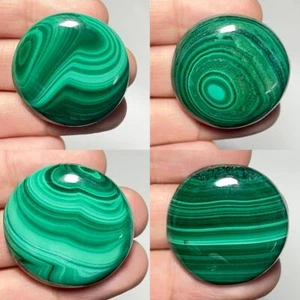 NATURAL TOP QUALITY GREEN MALACHITE ROUND CABOCHON GEMSTONE - Imagen 1 de 5